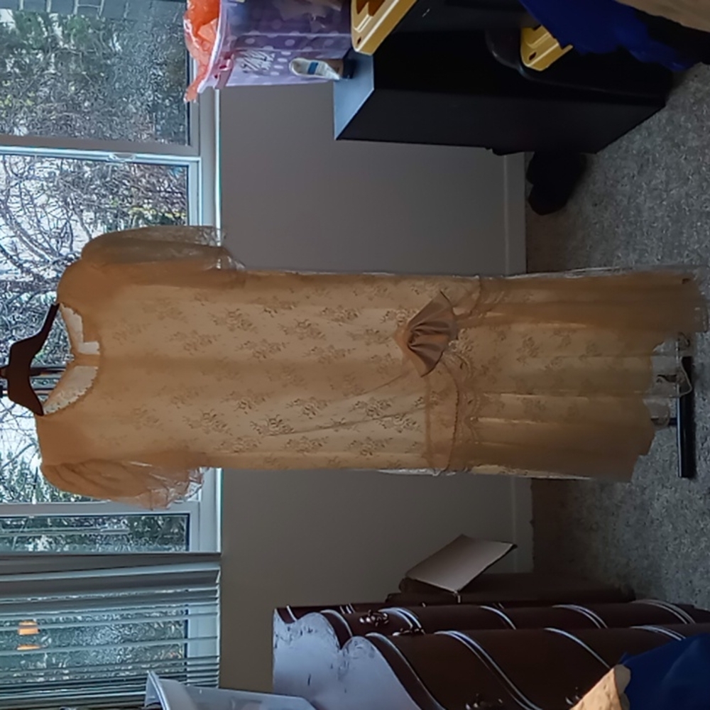 1980's vintage Barbara Chodos lacey cap sleeve timeless wedding dress